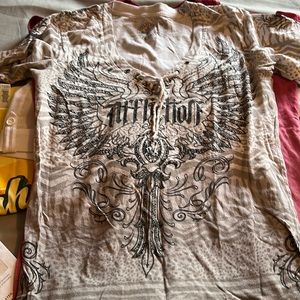 Affliction shirt Medium fits like a L/ XL